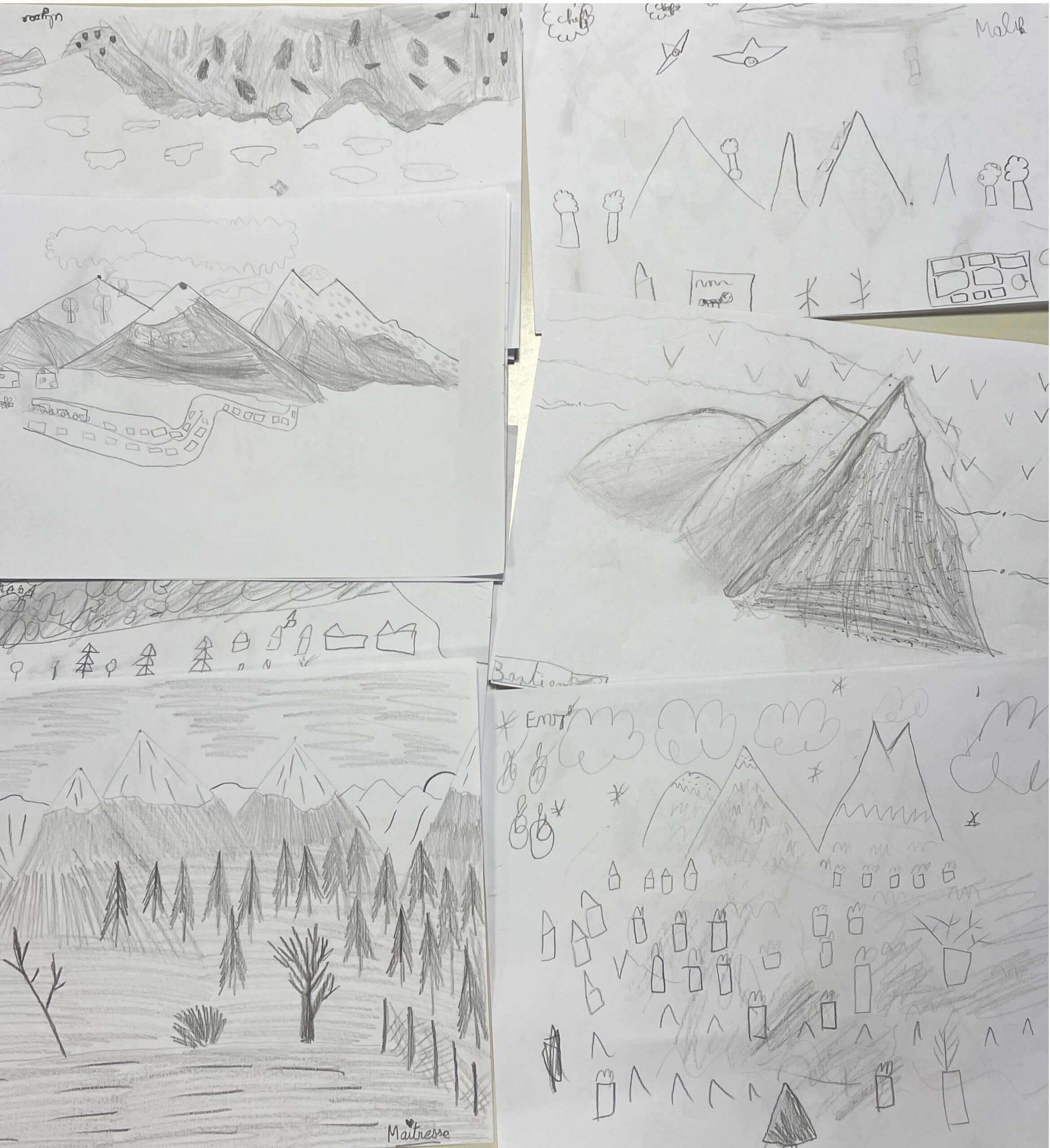 dessins lecture de paysage