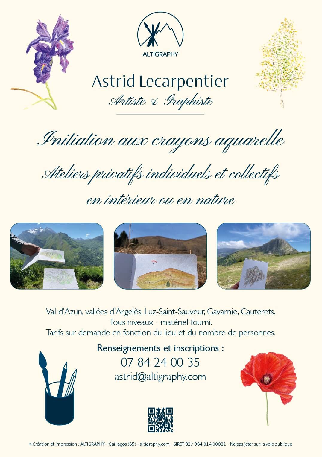 affiche ateliers aquarelle