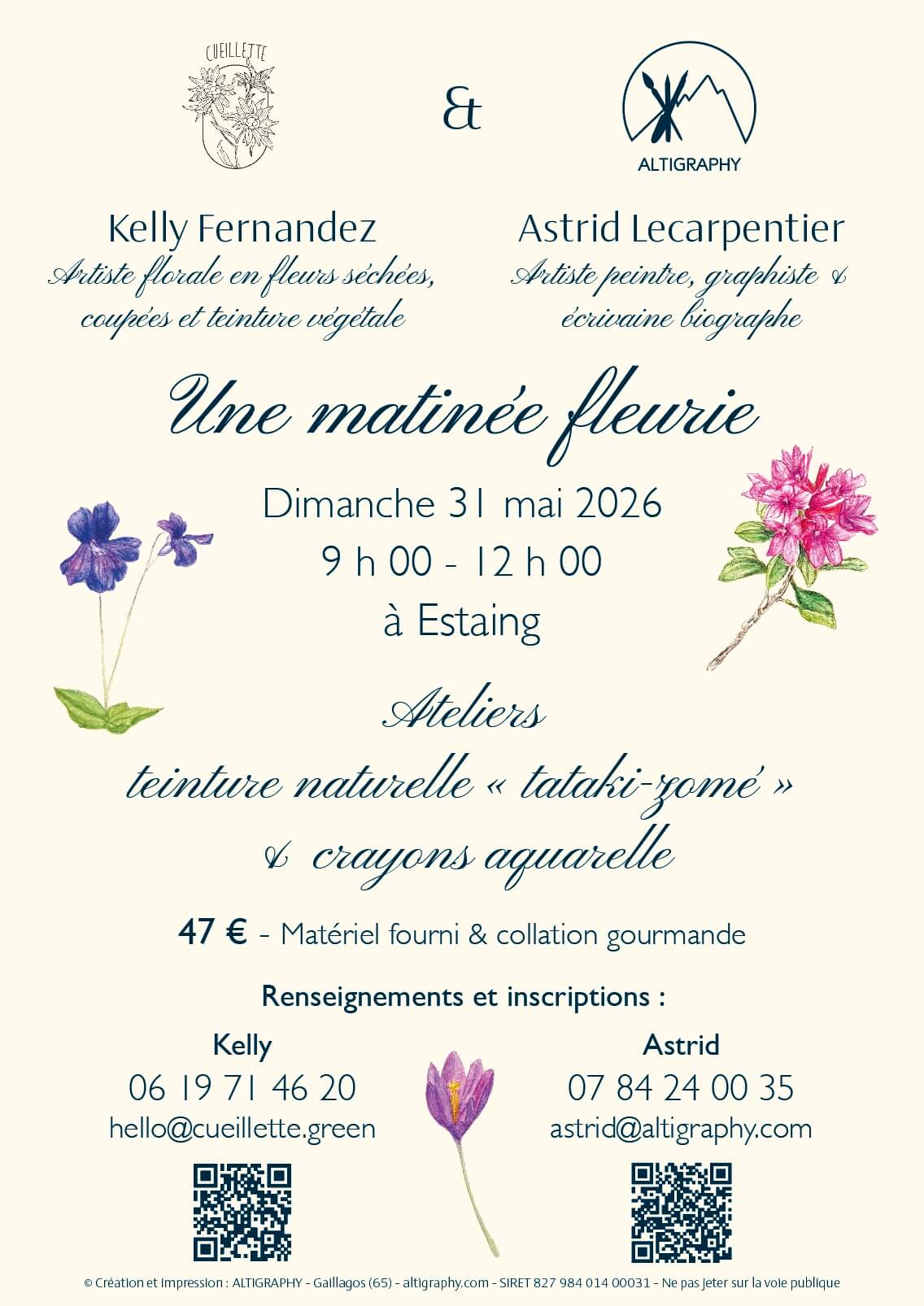 Affiche ateliers fleurs