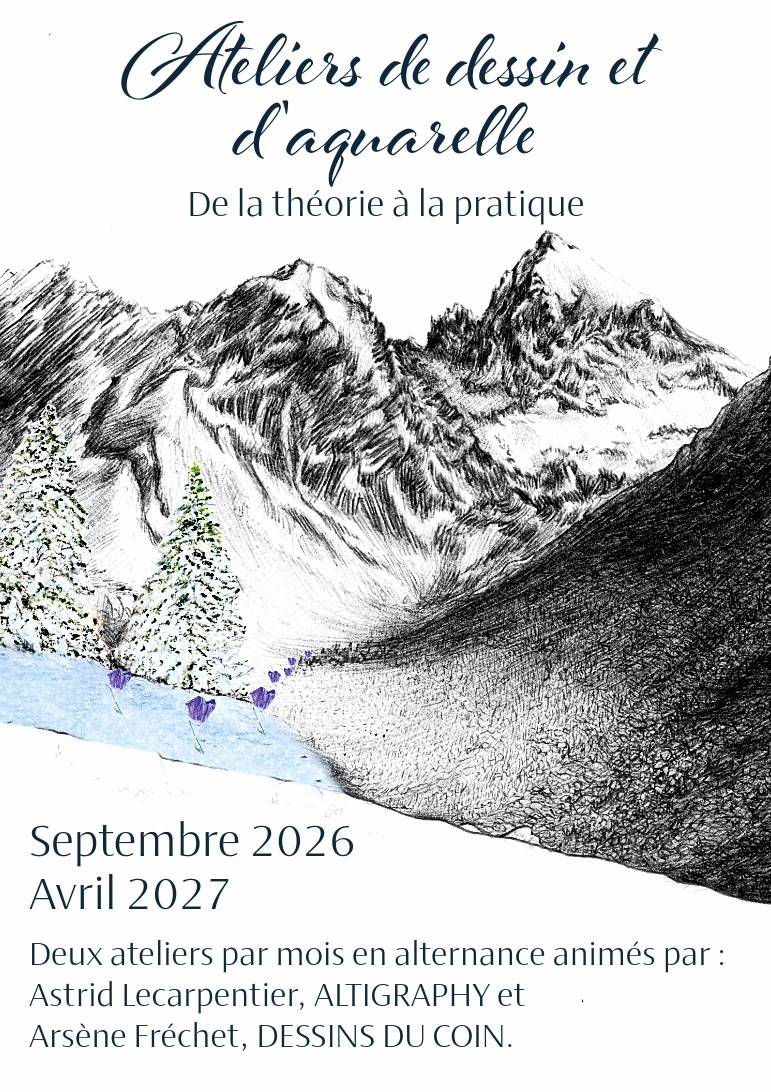 Affiche atelier dessin et aquarelle